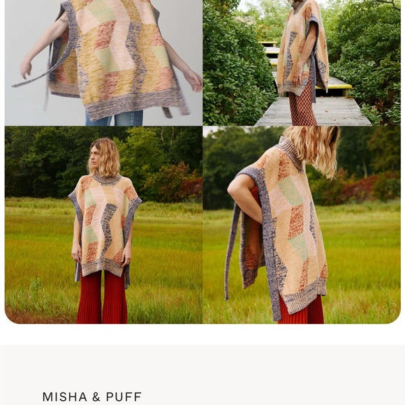 Misha & Puff Woman Marl Open Vest Blue Violet Wave EUC - Picture 3 of 4